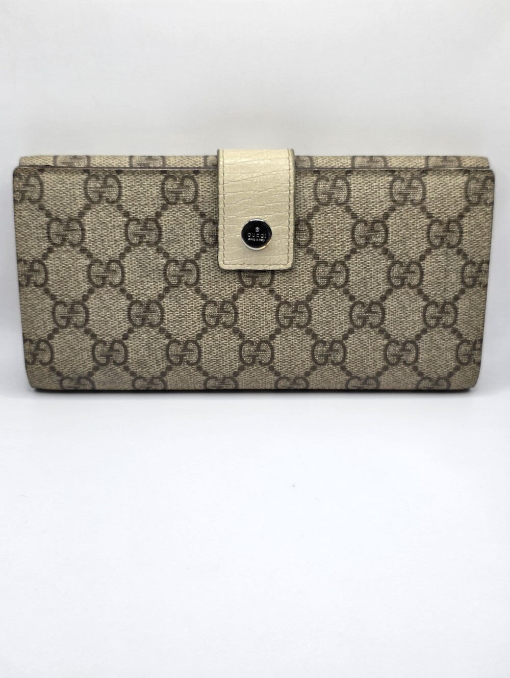Gucci Beige GG Coated Canvas Long Wallet